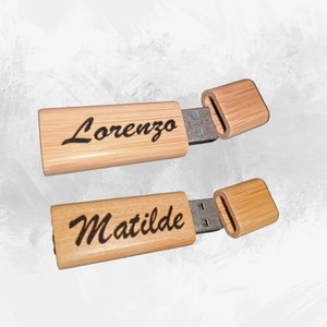 16GB USB Stick Personalized with your name laser engraved. Gift idea for school, birthday, office image 3