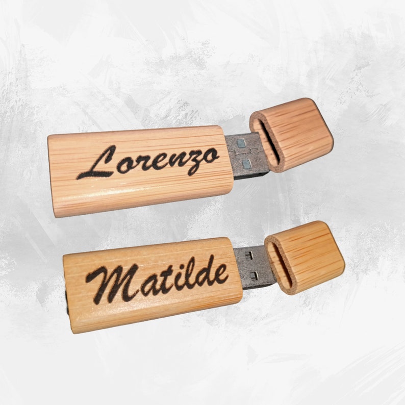 16GB USB Stick Personalized with your name laser engraved. Gift idea for school, birthday, office image 3