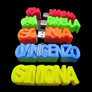 Chiavetta USB 32GB Personalizzata con tappo e proprio nome e colore/ Unità flash USB/ Computer Pendrive/ Regalo/ Compleanno / Scuola