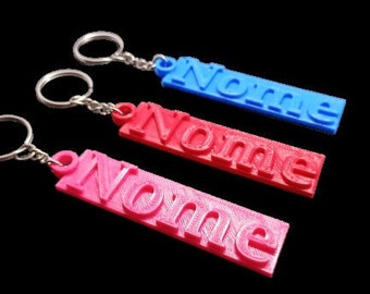 PERSONALIZED key ring with your name and color, with metal ring, gift idea, school, office, bag, backpacks, keys
