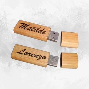 16GB USB Stick Personalized with your name laser engraved. Gift idea for school, birthday, office image 1