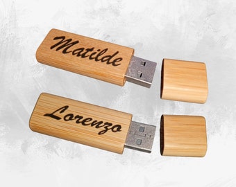 16GB USB Stick Personalized with your name laser engraved. Gift idea for school, birthday, office