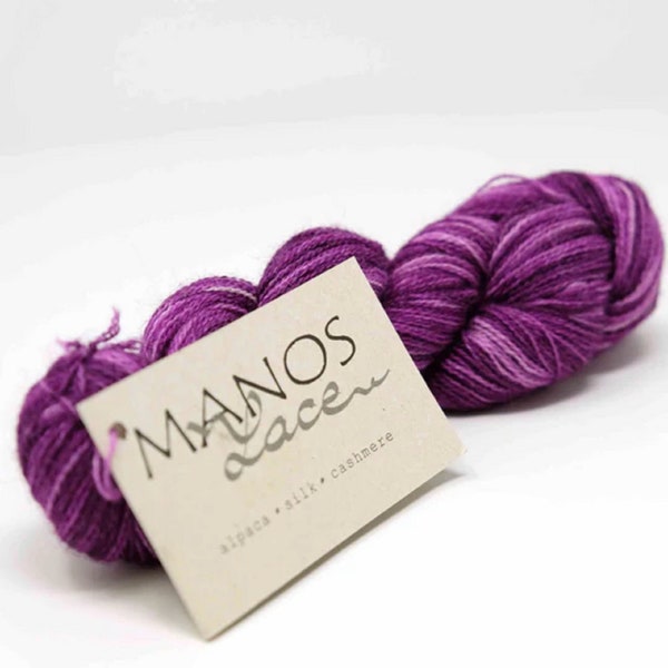 Manos del Uruguay - Manos 'Lace' - Purple Iridessa 7805 Cashmere Silk Baby Alpaca Hand Dyed - Lace Weight Yarn Wool 50g 400m - 5 Available