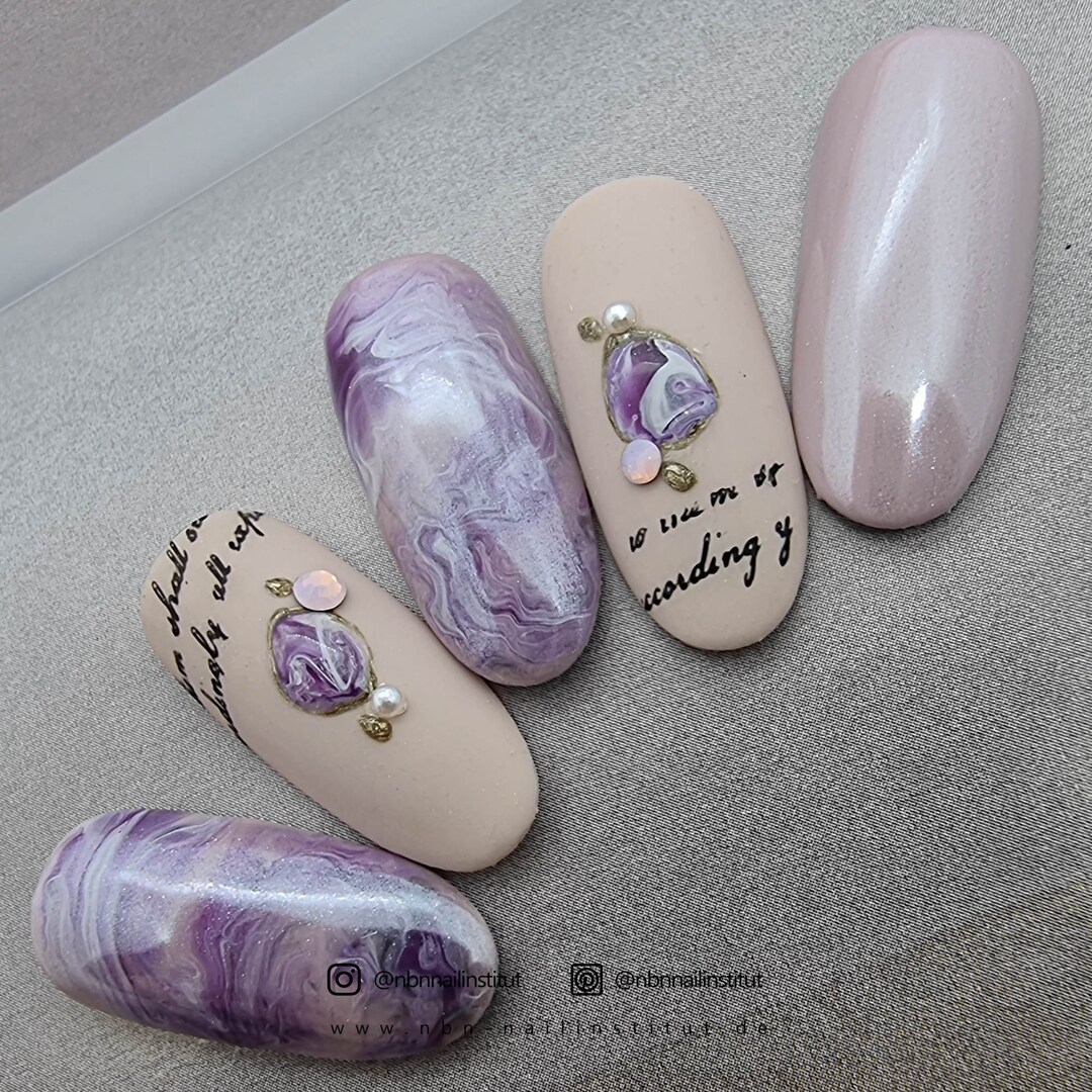 Premium Press on Nails Marble Naildesign Stone Fingernails Etsy