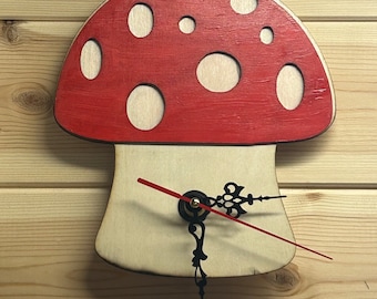 Mushroom Wooden Clock