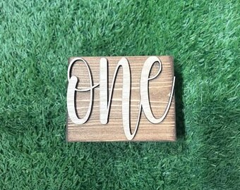 Rustic solid wood table numbers