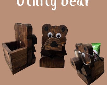 Handmade wooden glasses/ utility holder