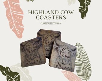 Set of 4 Woodland handmade coasters