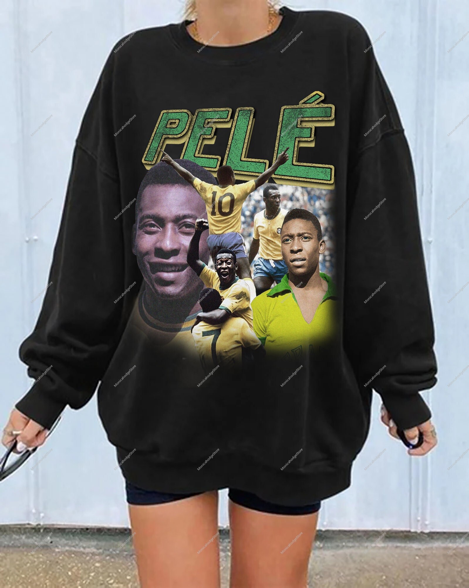 Discover Pele Vintage Bootleg Sweatshirt, Rip Pele Sweatshirt, Football Player, Rap Hip Hop 90s Bootleg Sweatshirt