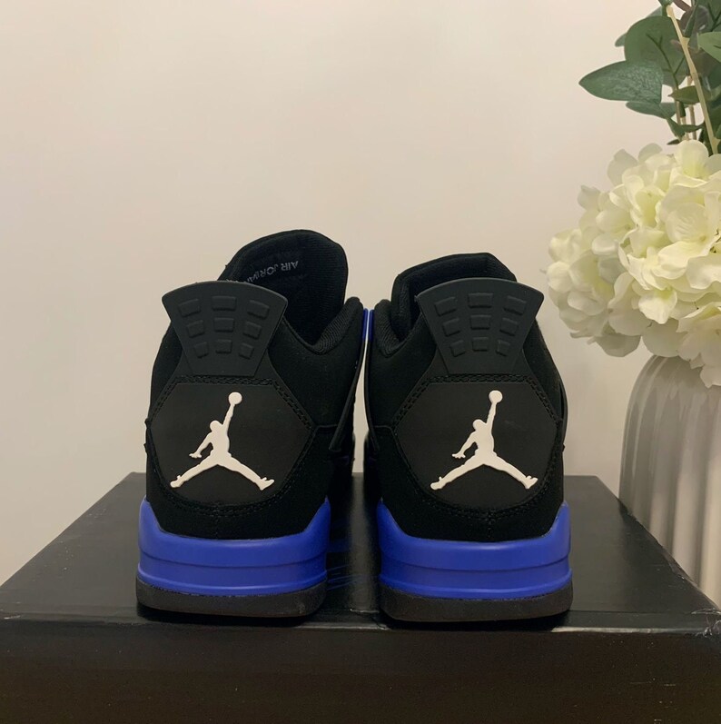 Custom Air Jordan 4 Retro Blue Thunder Etsy UK