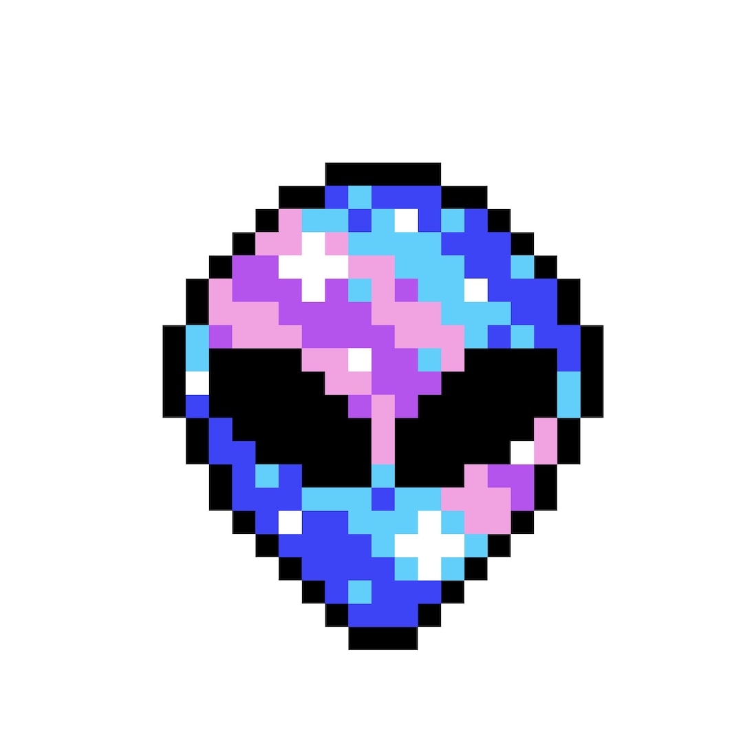 Pixel Art ‘alien Head - Galaxy’ Original Sticker - Etsy