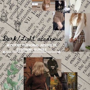 Personal Dark/Light Academia aesthetic mystery thrifted vintage clothing bundle