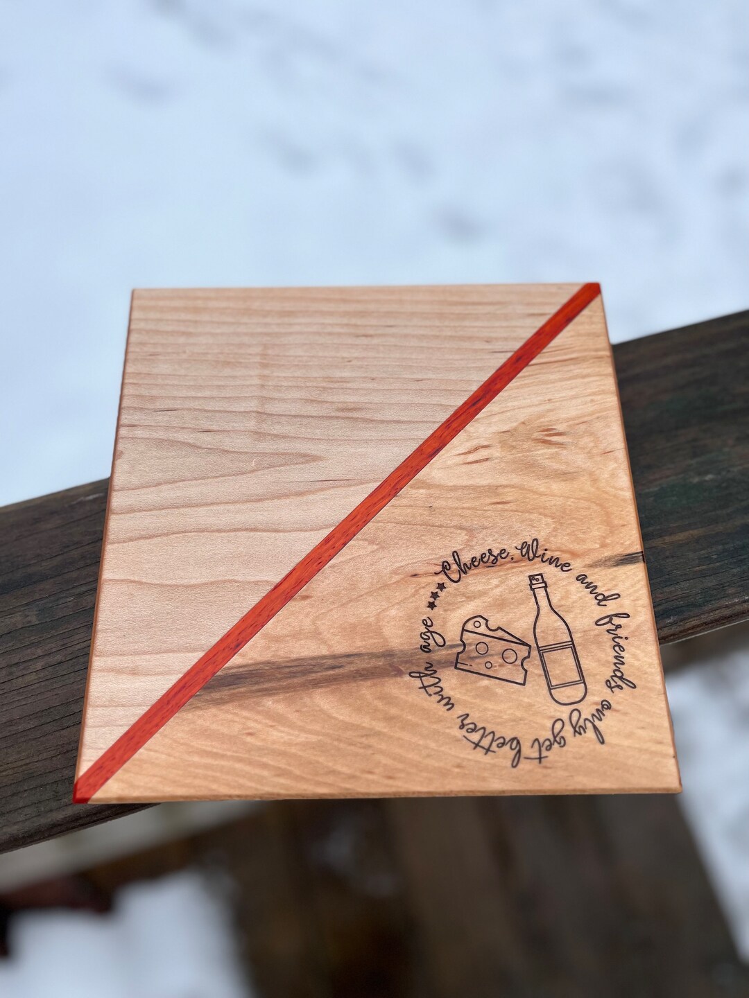 Padauk and Maple Cheese Board Etsy