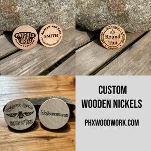 Custom Laser Engraved Wooden Coins