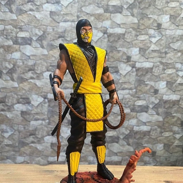 Mortal Kombat Scorpion Hanzo Hasashi Action Figure | Collectible Statue | Scorpion Statue|