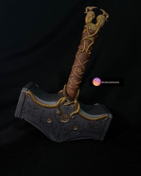 1:1 Resin God of War Ragnarök Thor Hammer Axe Hammer Game Cosplay