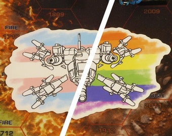 Transparent Locust Pirate Trans or Pride Sticker Inspired by Battletech