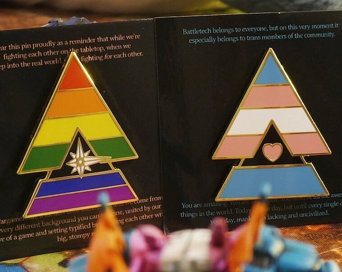 Trans and Pride Battletech Chevron Lapel Pin - Etsy