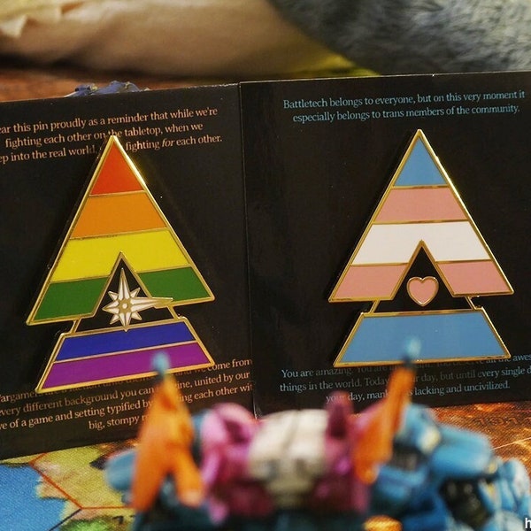 Trans and Pride Battletech Chevron Lapel Pin