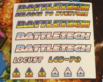 Battletech Trans and Pride sticker sheet with chevrons