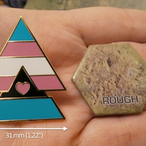 Trans and Pride Battletech Chevron Lapel Pin image 3