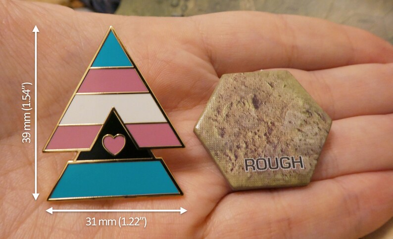 Trans and Pride Battletech Chevron Lapel Pin image 3