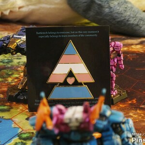 Trans and Pride Battletech Chevron Lapel Pin Trans Chevron pin