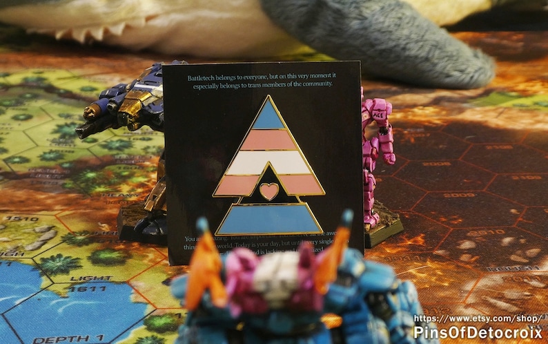 Trans and Pride Battletech Chevron Lapel Pin Trans Chevron pin