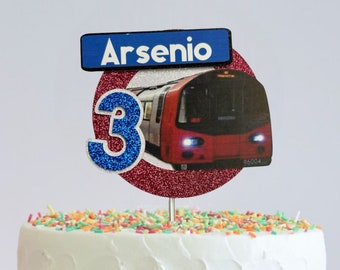 London underground tube cake topper, Train cake topper, London Tube birthday cake, Underground Tube