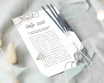 New Year's Eve Gift: New Year's Postcards with Puzzles and Sparkler Holders | New Year's Eve Souvenirs | New Year's Eve Decorations | New Year's Gift