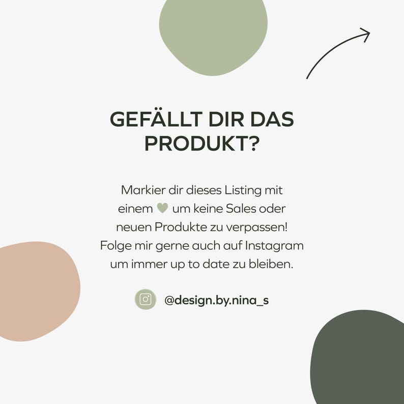 Gefällt dir das Produkt? 
Markier dir dieses Listing mit einem Herz (oben rechts) um keine Sales oder neuen Produkte zu verpassen! Folge mir gerne auch auf Instagram um immer up to date zu bleiben. Instagram: @design.by.nina_s