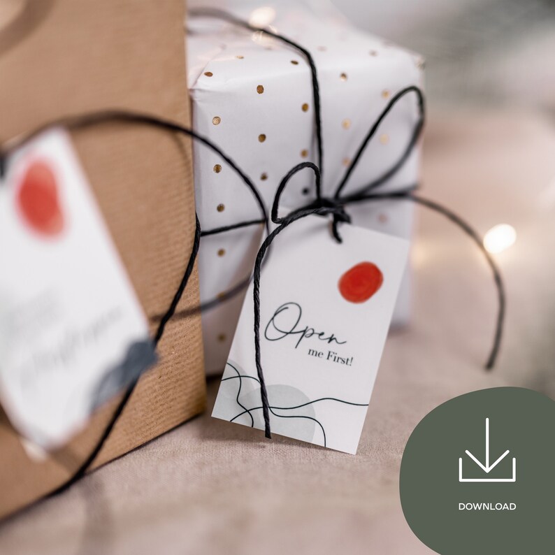 Christmas Gift Tags to Print – Set of 6 With Funny Sayings Like “open ...