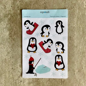 Folha de adesivos do Bullet Journal: Pinguins