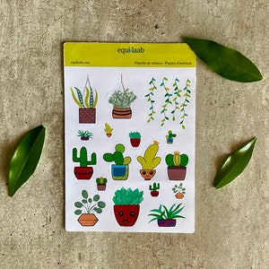 Folha de adesivos do Bullet Journal: Plantas de casa