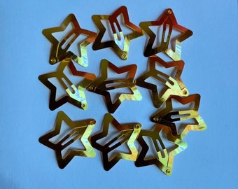 10pcs Y2K Star Snap Hair Clips , Gold Hair Clips  Hair Clips Star Accessories Y2k Hair Clips Star Jewellery Five-Pointed Hair Clips