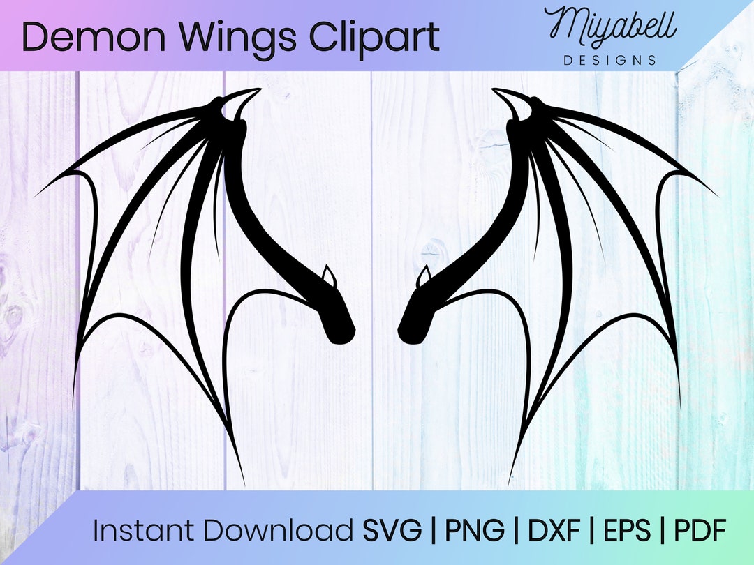 Vampire Wings, Demon Wing, Succubus Wings, Bat Wings Svg, Png, Eps, Dxf ...