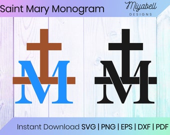 Saint Mary Monogram: Miraculous Medal Clipart (Digital File)