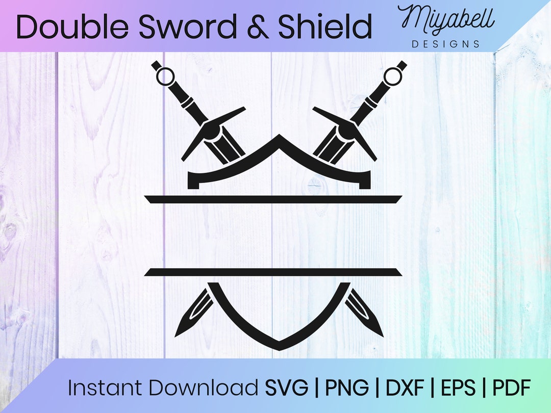 Sword and Shield Monogram SVG: Double Crest Design (digital File) - Etsy