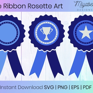 Blue Rosette Ribbon Award, blauwe prijs, beloningsbadge, bundel, svg, png, eps, pdf, commercieel gebruik, clipart, afdrukbaar, gesneden bestanden, digitaal bestand