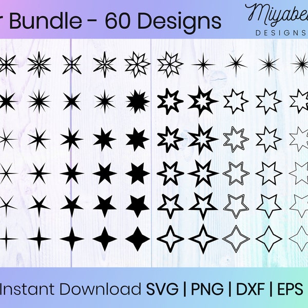 Stars Bundle SVG, Sparkles Bundle SVG, Star Cut Files DXF, Clipart, Printable, Cricut, Cut Files, Digital File