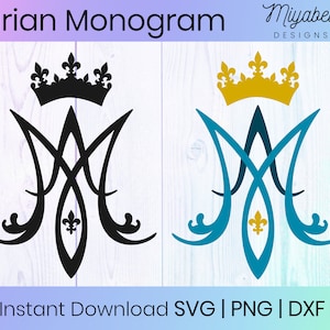 Monogramma mariano SVG, SVG cristiano, Santa Maria, svg, png, eps, dxf, uso commerciale, clipart, stampabile, Cricut, file tagliati, file digitale