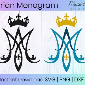 Marian Monogram SVG, Christian SVG, Saint Mary, svg, png, eps, dxf, Commercial Use, Clipart, Printable, Cricut, Cut Files, Digital File