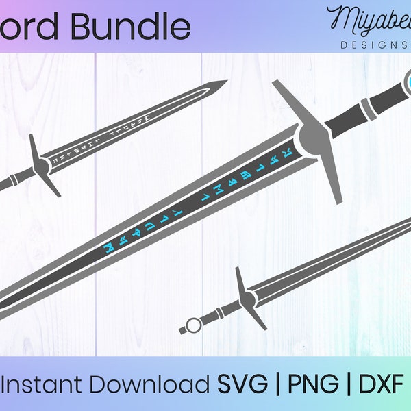 Runic Sword SVG, Magic Sword SVG, Fantasy SVG, svg, png, eps, dxf, Commercial Use, Clipart, Printable, Cricut, Cut Files, Digital File