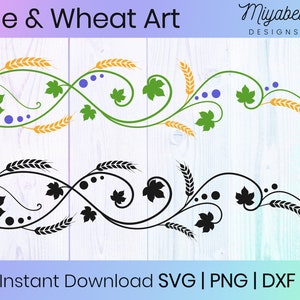 Decorative Ornament SVG, Wheat SVG, Vine SVG, svg, png, eps, dxf, Commercial Use, Clipart, Printable, Cricut, Cut Files, Digital File