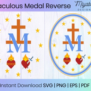 Santa Maria della Medaglia Miracolosa, Medaglia Miracolosa svg, pdf, png, eps, Uso Commerciale, Clipart, Stampabile, Cricut, File Tagliati, File Digitale