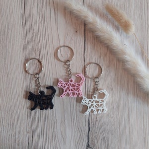Cat Keychain/Bag Charm, 3D Printed, Unique Gift, Black, White , PLA/Plastic