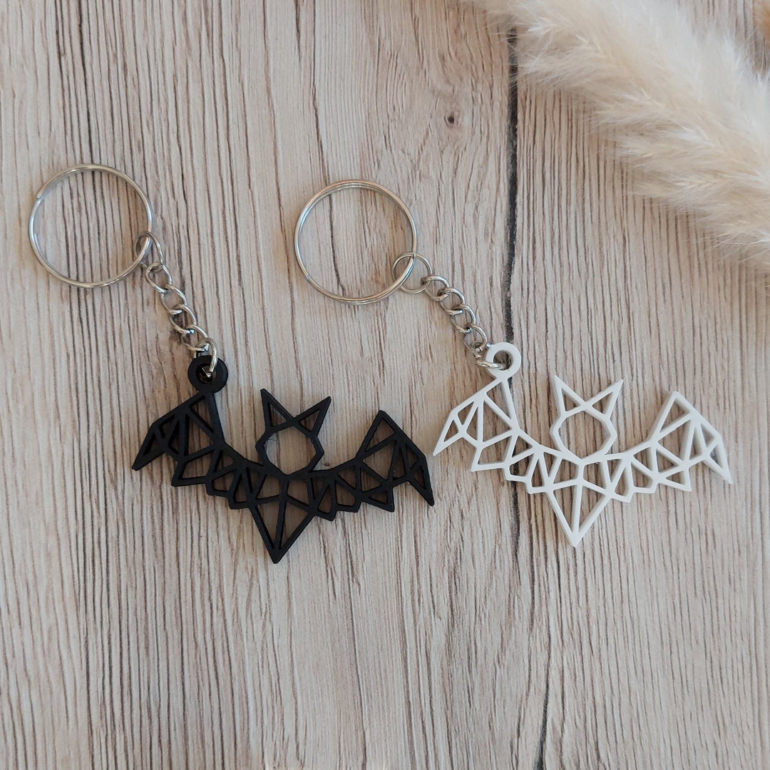 Bat Keychain/bag Charm, 3D Printed, Unique Gift, Black, White, Pla ...