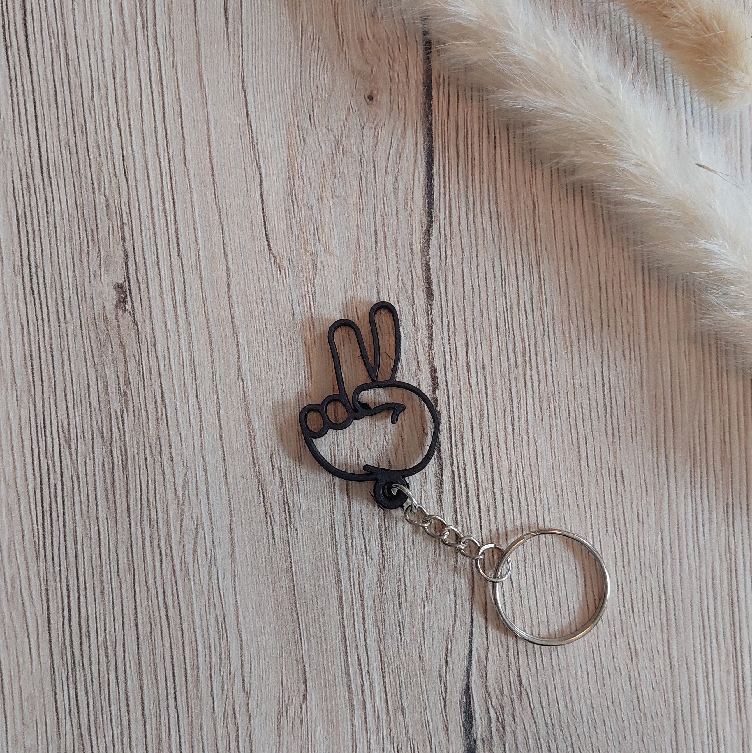 Peace Keychain/bag Charm, 3D Printed, Unique Gift, Black, White , Pla ...