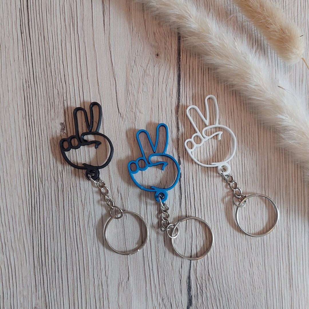 Peace Keychain/bag Charm, 3D Printed, Unique Gift, Black, White , Pla ...