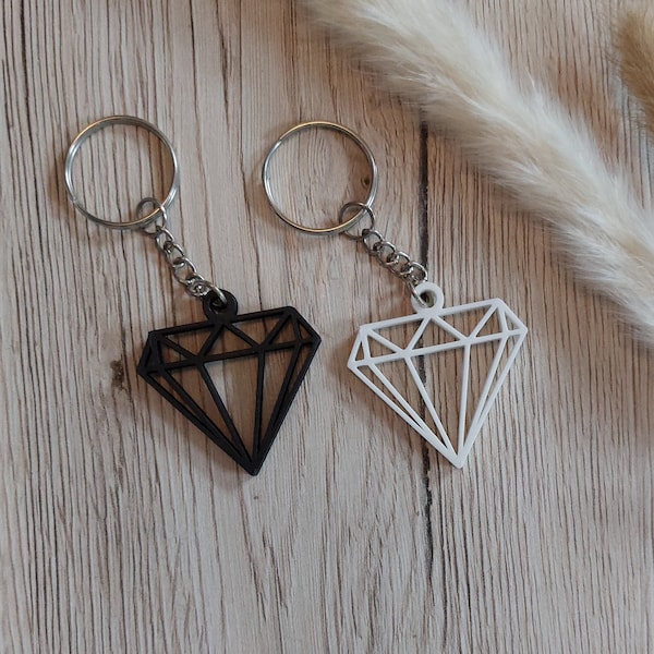 3d Printed Diamond Keychain Etsy